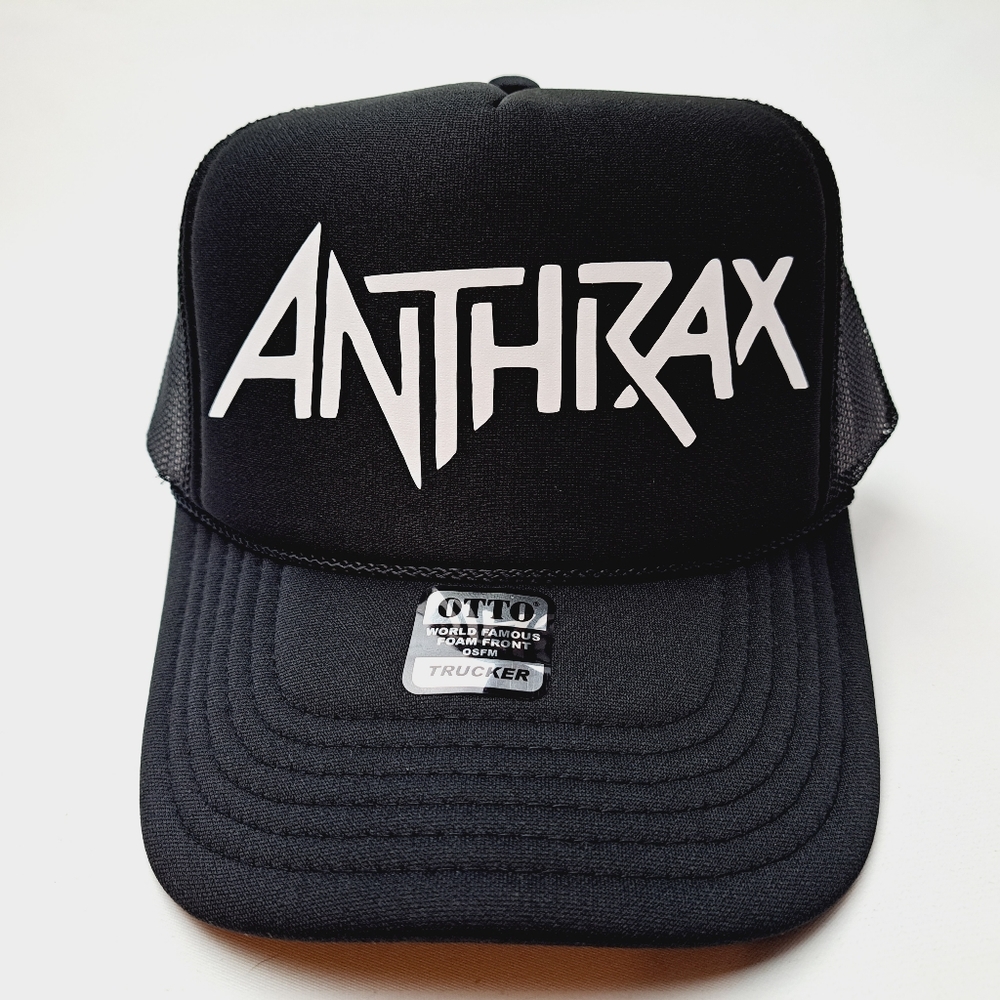 Anthrax Foam Trucker Mesh Snapback Cap Hat Black new